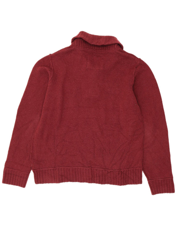 Maglione da uomo con collo a scialle Fat Face, grande, in acrilico bordeaux