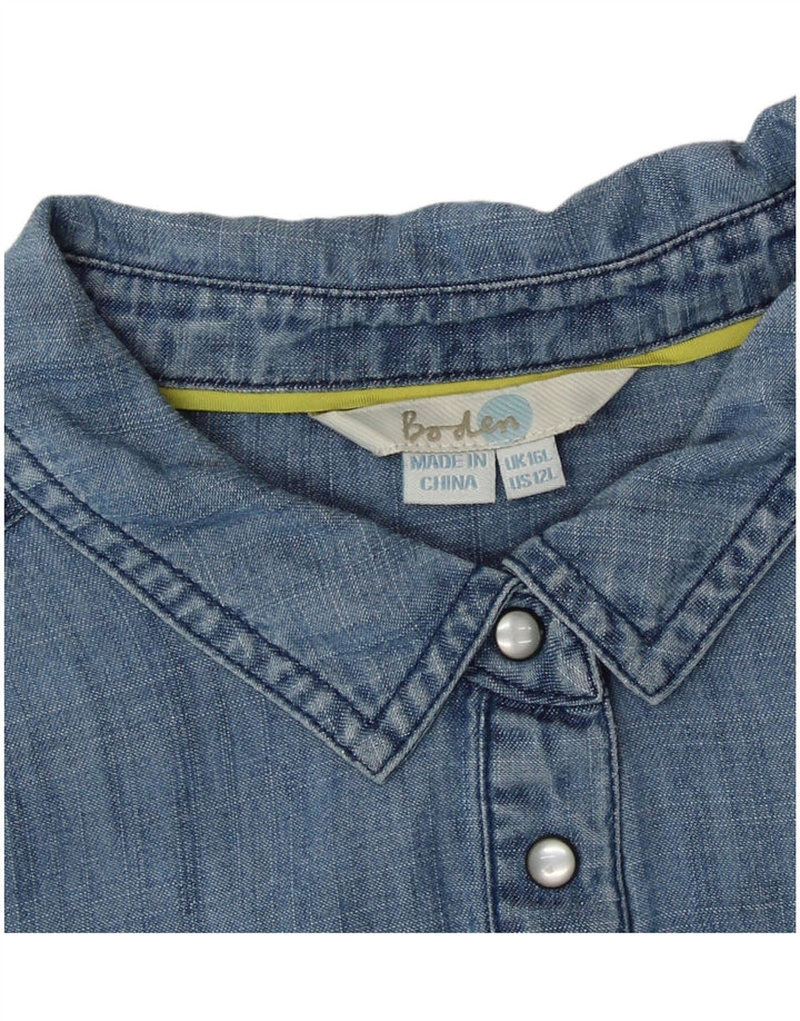 Abito camicia pullover in denim da donna Boden UK 16 Large Lyocell blu