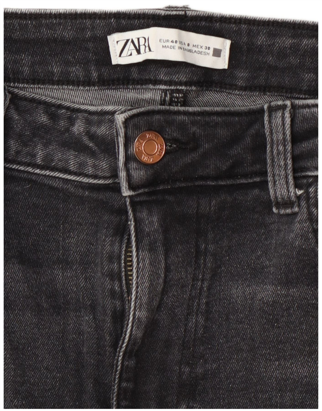 Jeans corti da donna Zara EU 40 medi W30 L26 Grigio