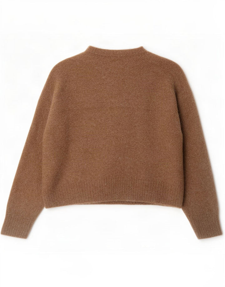 Maglione maglione girocollo da donna Marks & Spencer UK 14 Lana beige medio