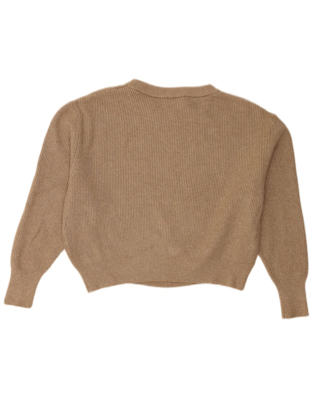 Maglione corto con scollo a barca oversize corto da donna Zara UK 14 Marrone medio