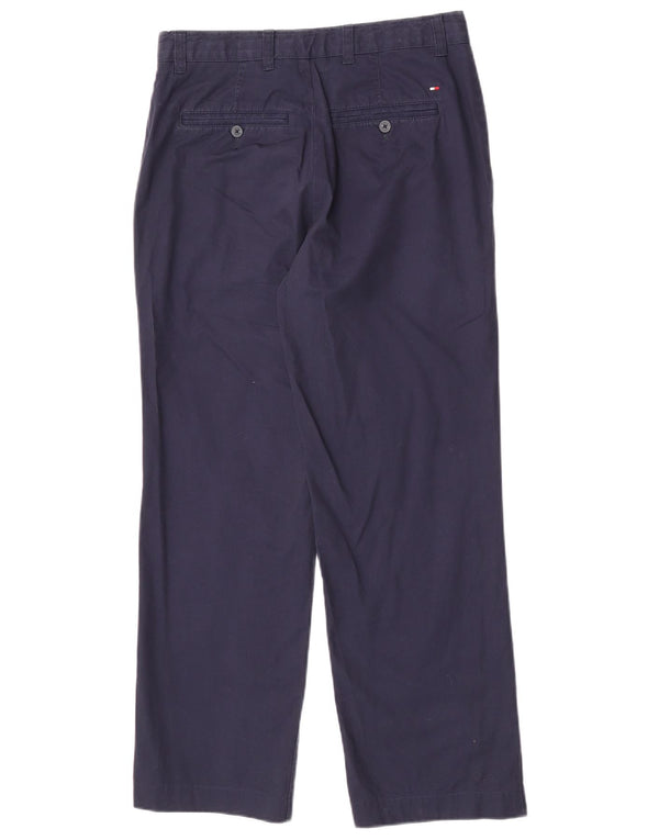Pantaloni chino dritti da uomo Tommy Hilfiger W29 L30 cotone blu navy