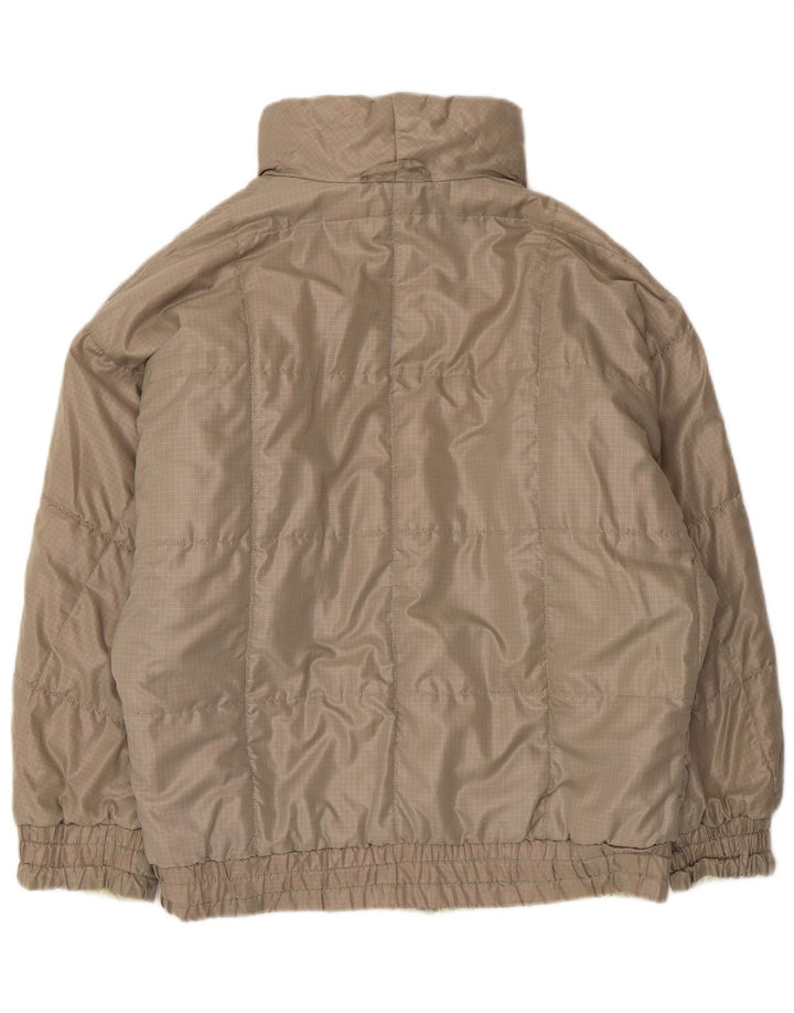 Giacca imbottita da donna vintage UK 14 Chevron blu medio sintetico