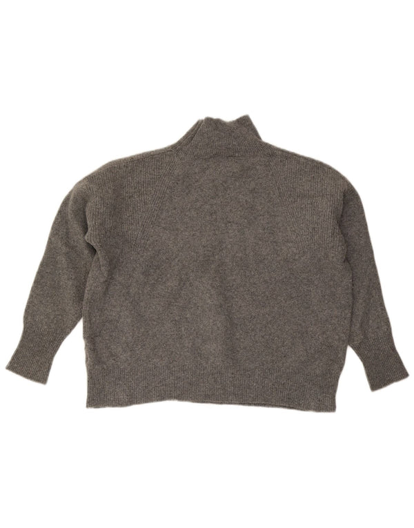 JOULES maglione maglione oversize da donna con collo alto UK 18 XL lana grigia