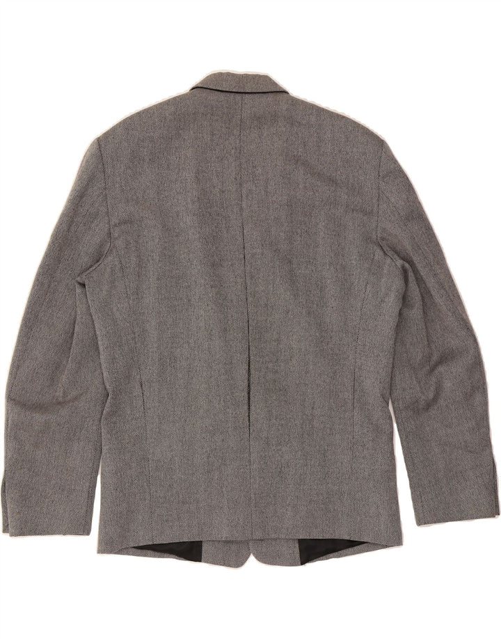 VERSACE Mens 3 Button Blazer Jacket IT 50 Large Grey Chevron Vintage Versace and Second-Hand Versace from Messina Hembry 