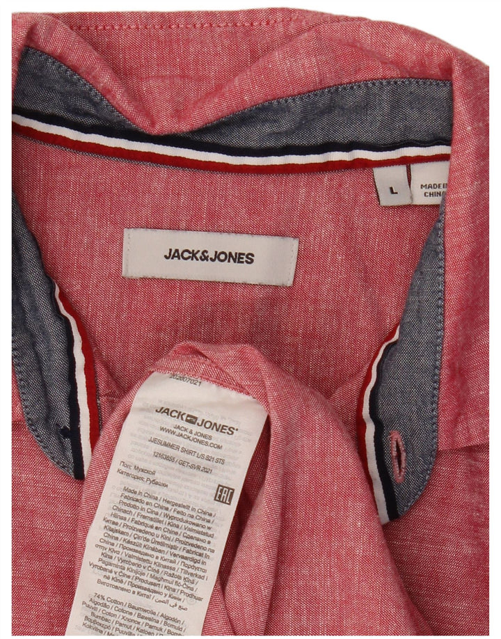 JACK & JONES Camicia da uomo grande rossa in cotone