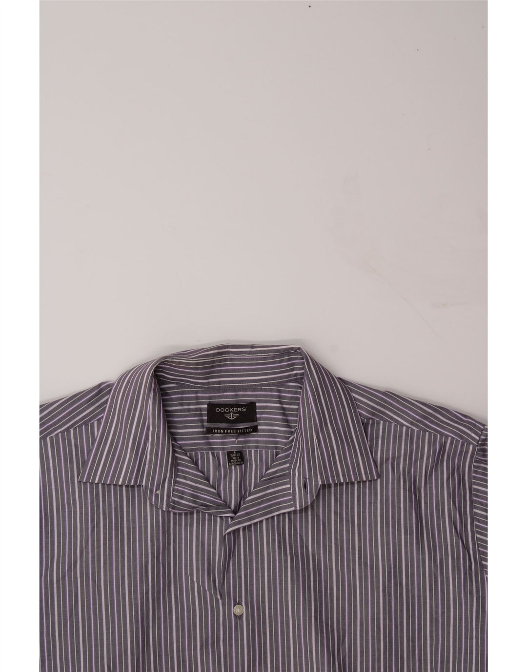 DOCKERS Mens Shirt Size 16 1/2 Large Purple Striped Cotton Vintage Dockers and Second-Hand Dockers from Messina Hembry 