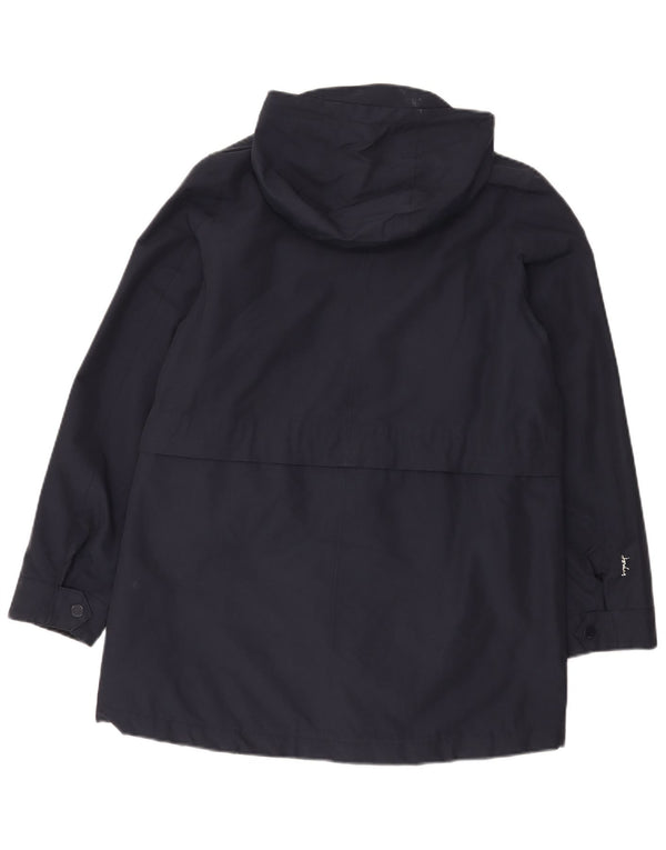Impermeabile con cappuccio Joules da donna, vestibilità rilassata, UK 10, piccolo, blu navy