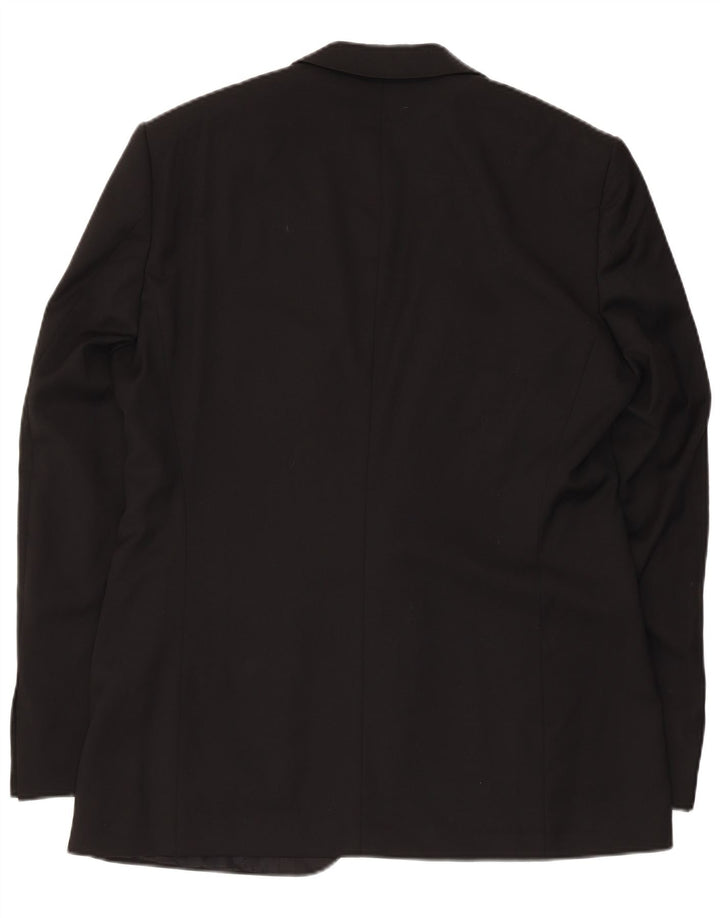 Giacca blazer da uomo a 1 bottone Hugo Boss UK 50 grande lana vergine nera