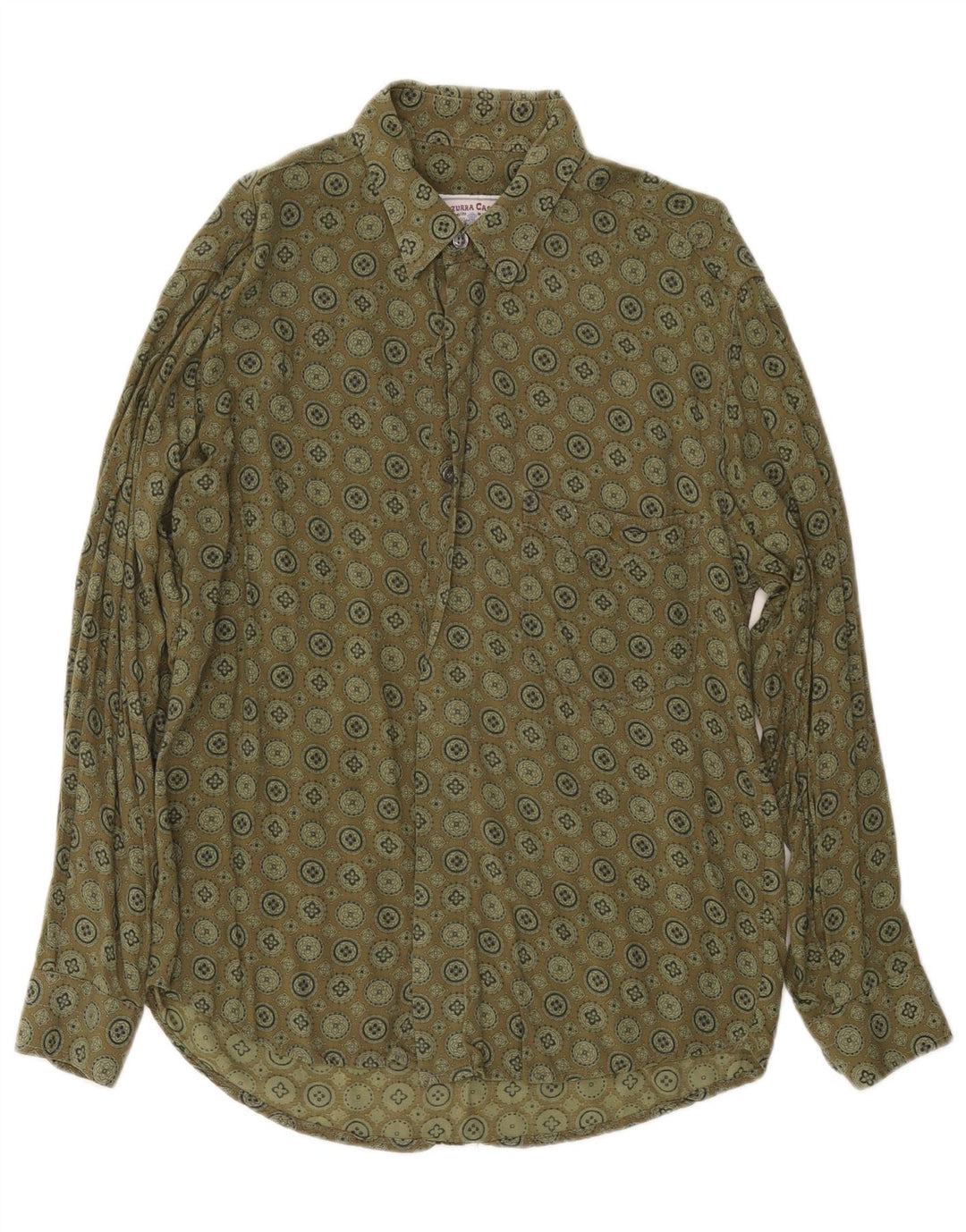 Camicia da uomo AZZURRA Medium Khaki geometrica