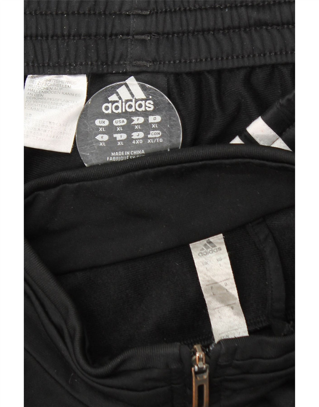 Tuta intera da uomo Adidas Large nera in poliestere