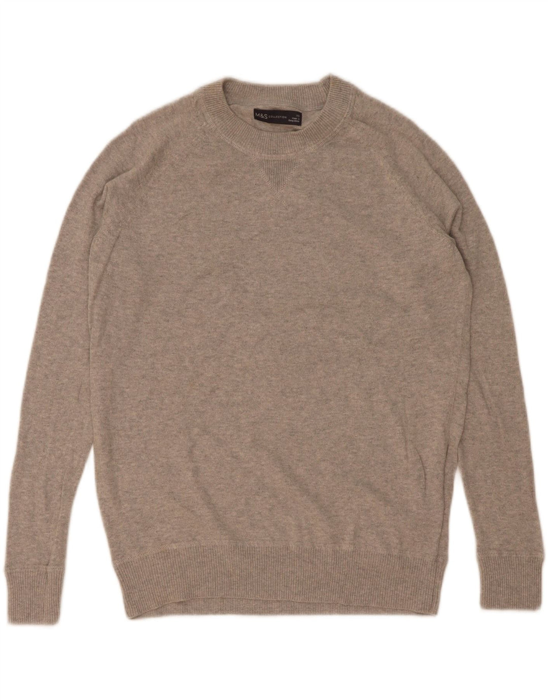 Maglione maglione girocollo da uomo Marks & Spencer XS in cotone grigio