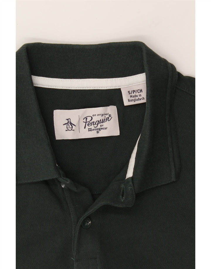 PENGUIN Mens Polo Shirt Small Green Cotton Vintage Penguin and Second-Hand Penguin from Messina Hembry 