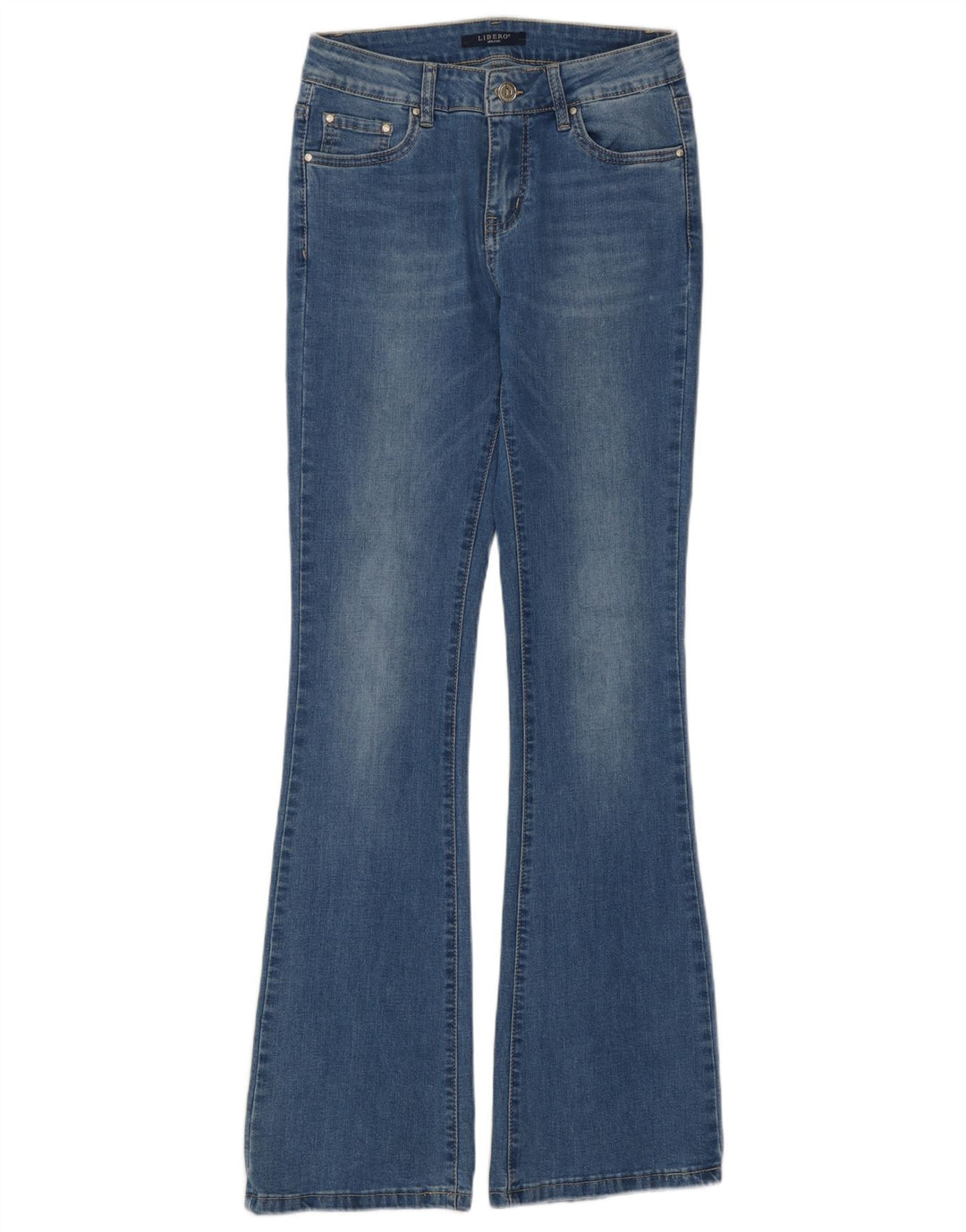 Jeans svasati slim da donna Libero medi W27 L31 cotone blu