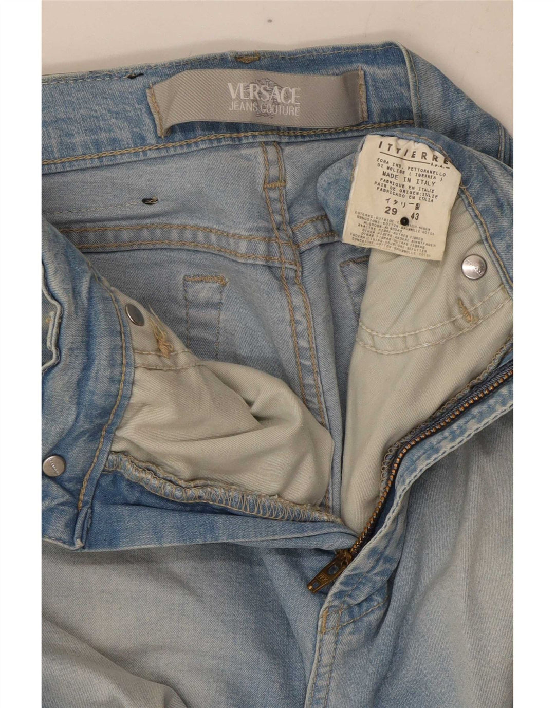 Jeans svasati da donna Versace W29 L32 cotone blu