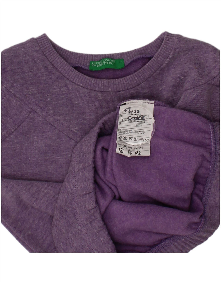 Felpa Bambina Benetton Maglione 2-3 Anni Poliestere Puntinato Viola