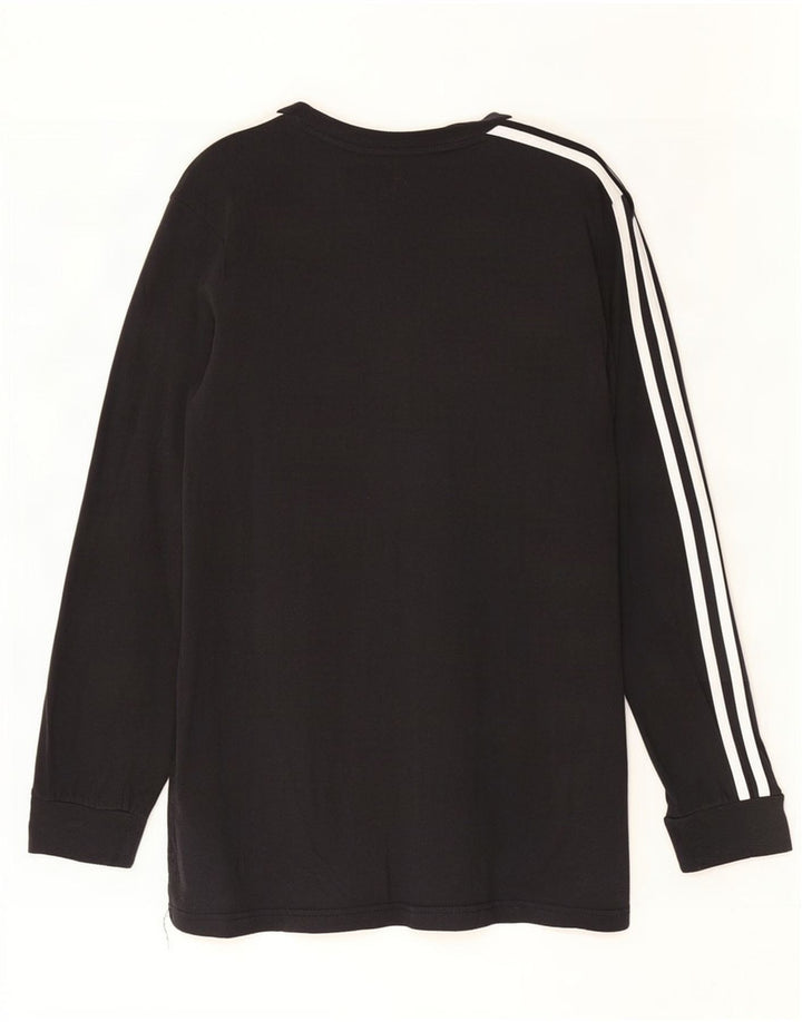 Top Adidas da uomo a maniche lunghe in cotone nero medio