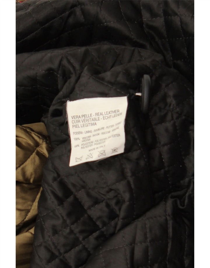 Cappotto in pelle da donna VINTAGE UK 18 XL in pelle nera