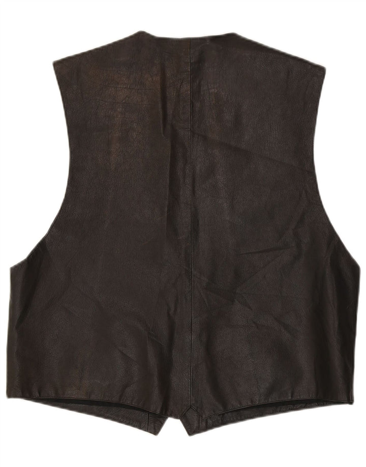 Gilet in Pelle Uomo VINTAGE IT 56 XL Marrone