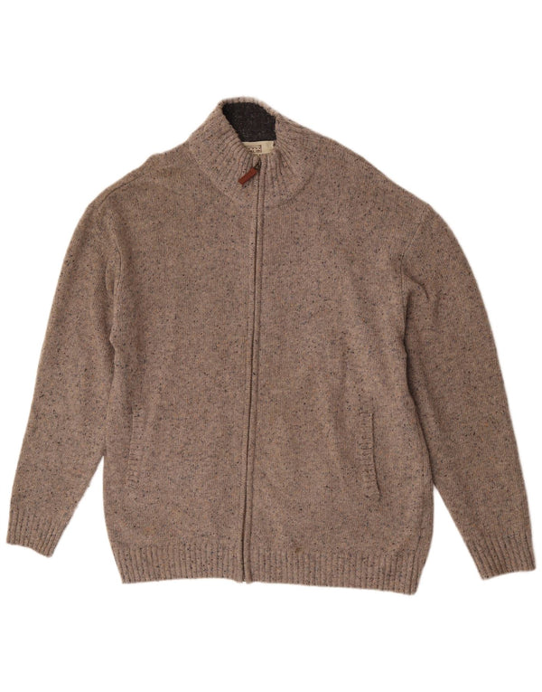 Maglione cardigan da uomo Aran Sweater Market XL Lana nuova chiazzata grigia