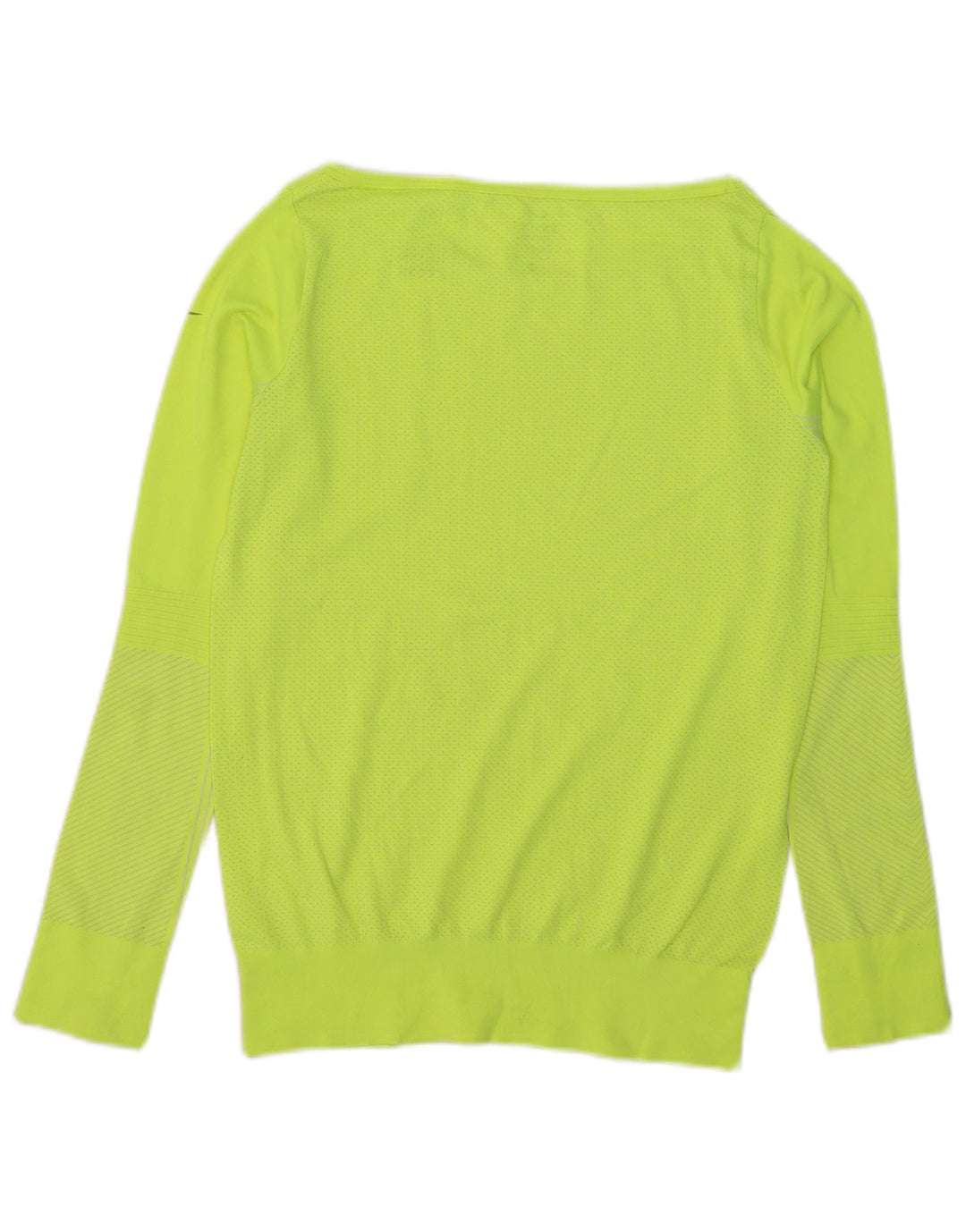 NIKE Top Dri Fit da donna a maniche lunghe UK 10 piccolo nylon giallo