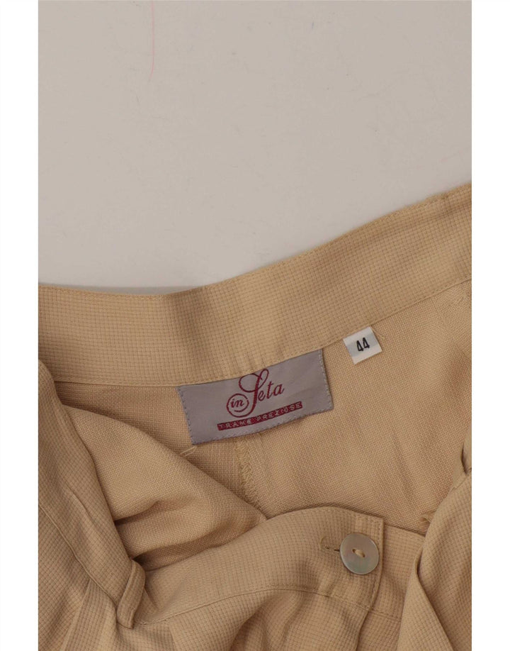 Pantaloncini casual con ancoraggio da donna vintage IT 44 medi W28 Beige