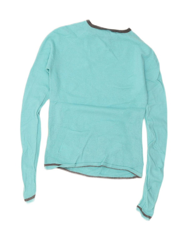 Maglione maglione con scollo a barca da donna Sweaty Betty UK 10 piccolo lana merino blu