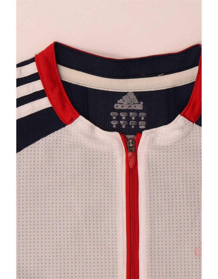Maglietta Adidas da uomo Climacool con zip e collo, colore blu navy medio
