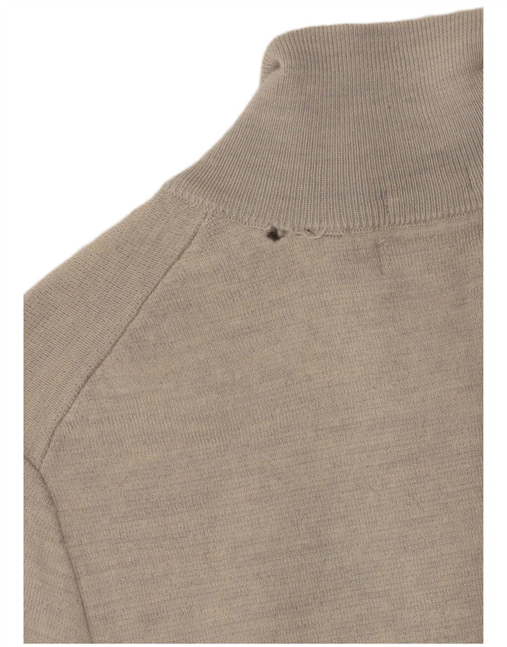 Maglione da uomo con zip e collo SUPERDRY XS in lana grigia