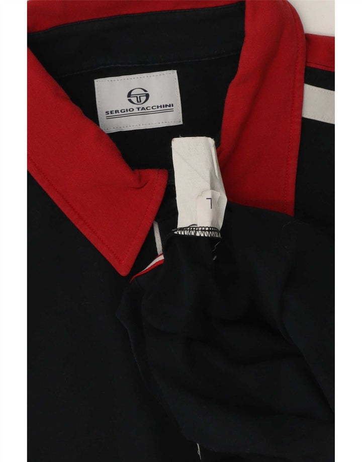 Polo grafica da uomo Sergio Tacchini grande color block blu navy