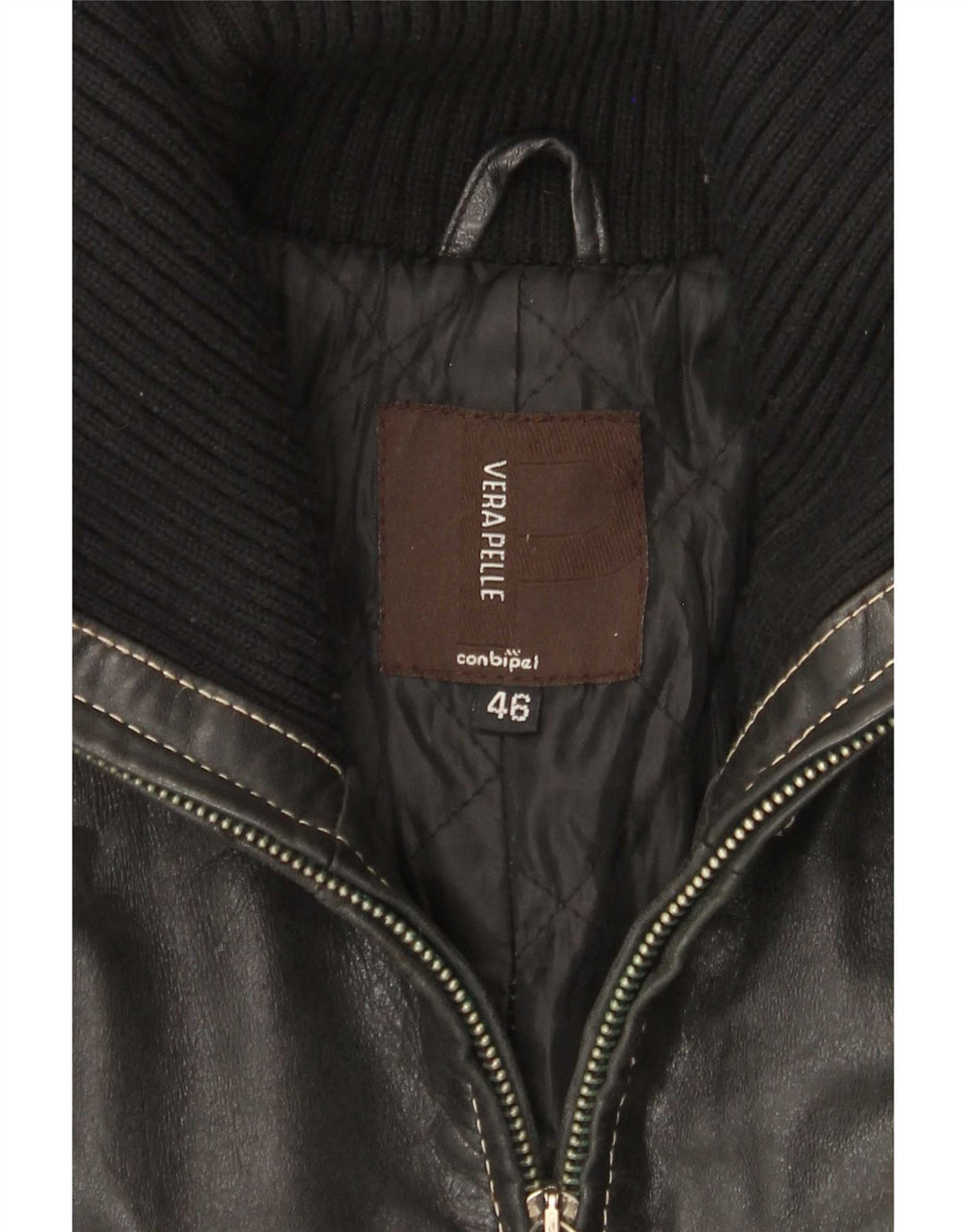 Cappotto In Pelle Donna Conbipel IT 46 Large Nero Colourblock