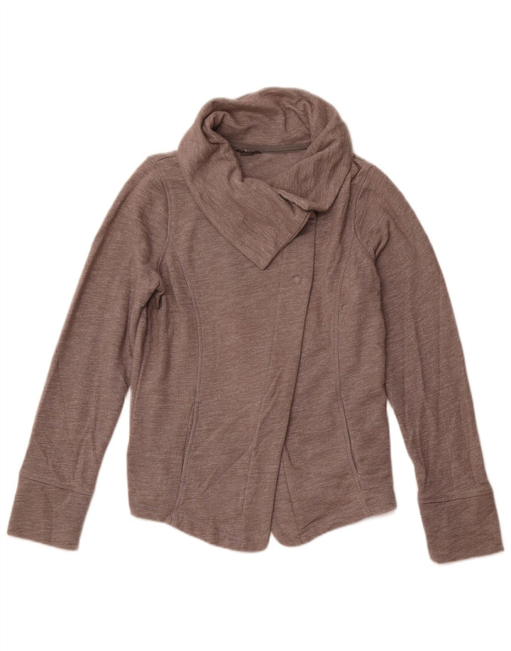 Maglione cardigan da donna EDDIE BAUER UK 10 piccolo cotone grigio