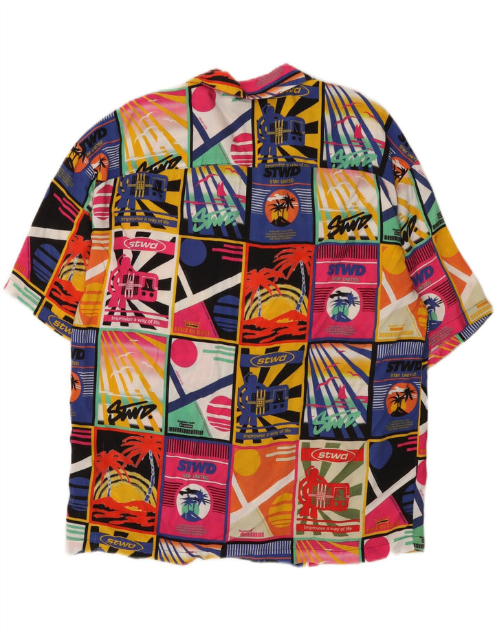 Camicia grafica STWD da uomo Pull & Bear, patchwork hawaiano medio multicolore