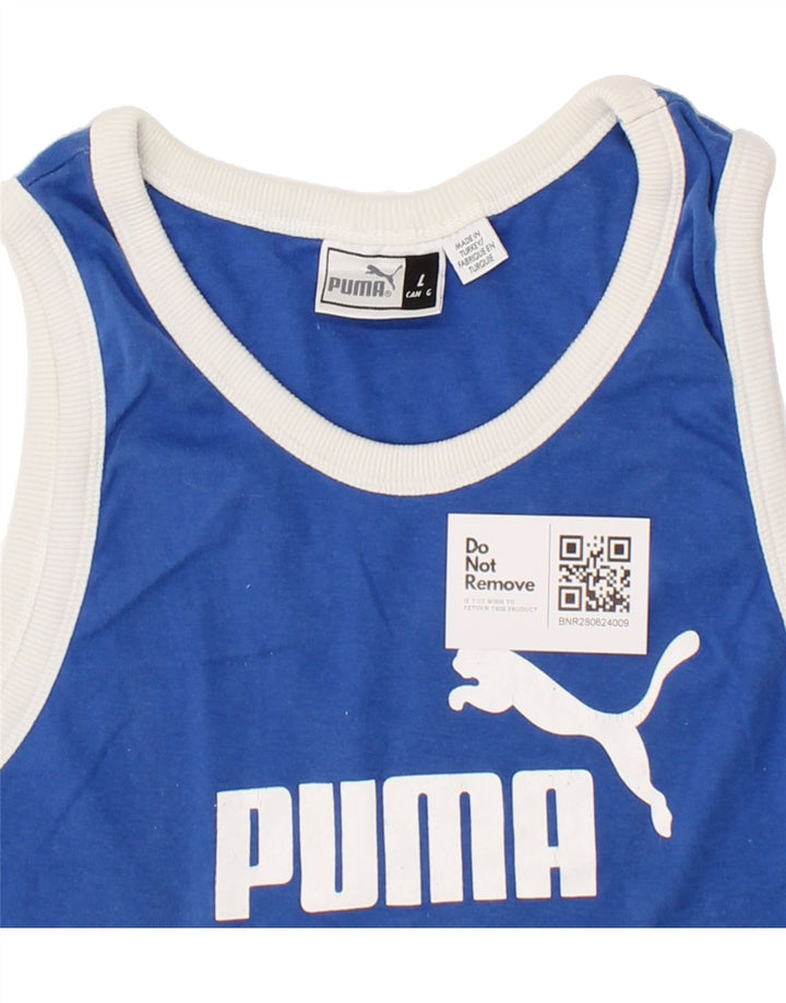 PUMA Boys Graphic Vest Top 11-12 Years Large Blue Vintage Puma and Second-Hand Puma from Messina Hembry 