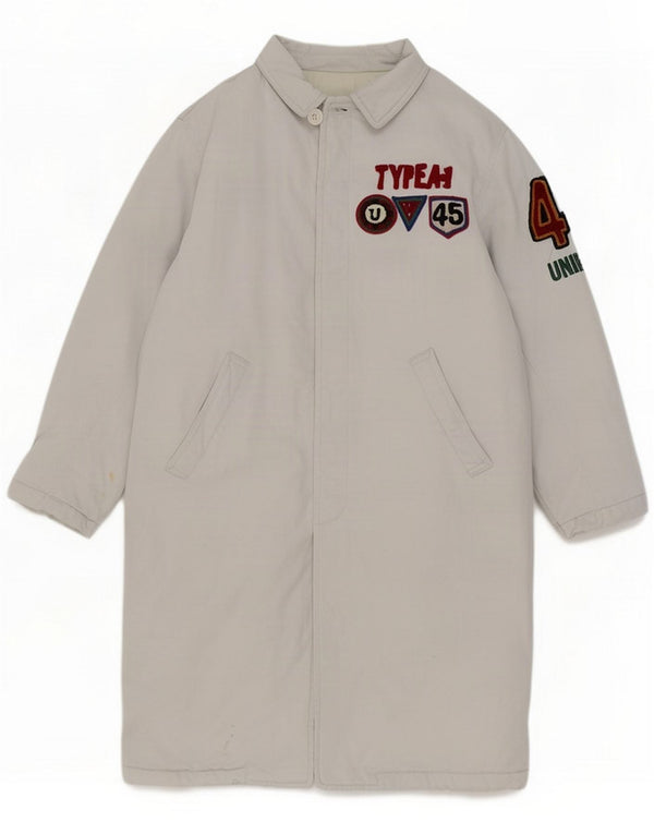 Cappotto imbottito con grafica da donna uniforme UK 12 Cotone bianco medio