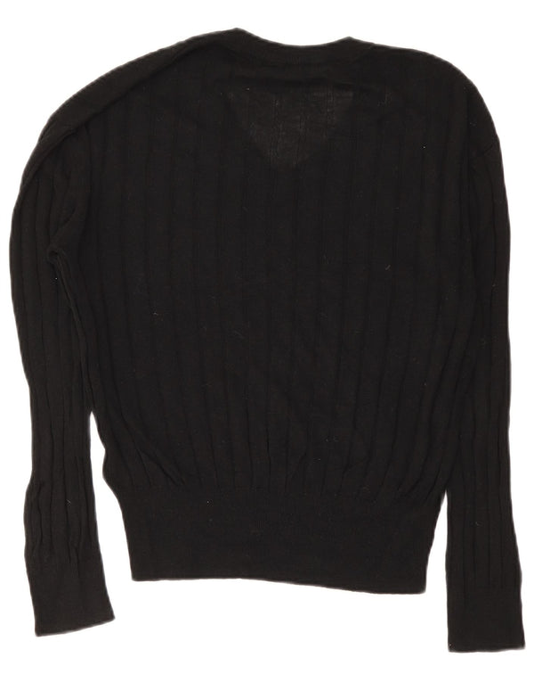 Maglione con scollo a V da donna Marks & Spencer UK 14 Viscosa nera media