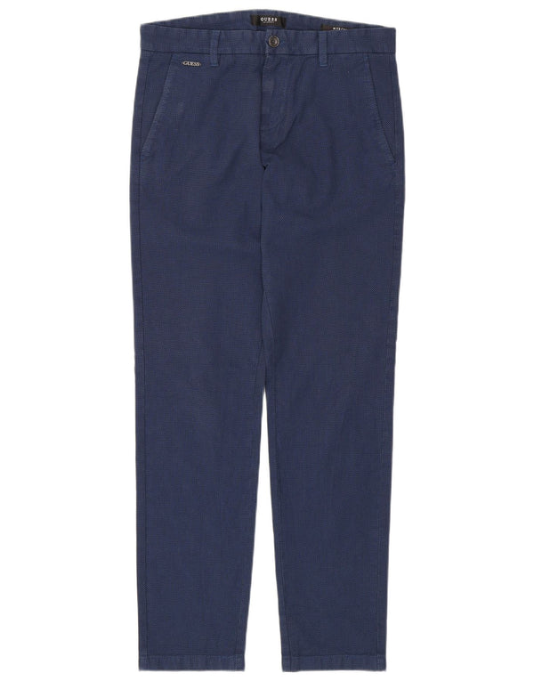 Pantaloni chino slim GUESS da uomo Myron W30 L31 blu navy in cotone