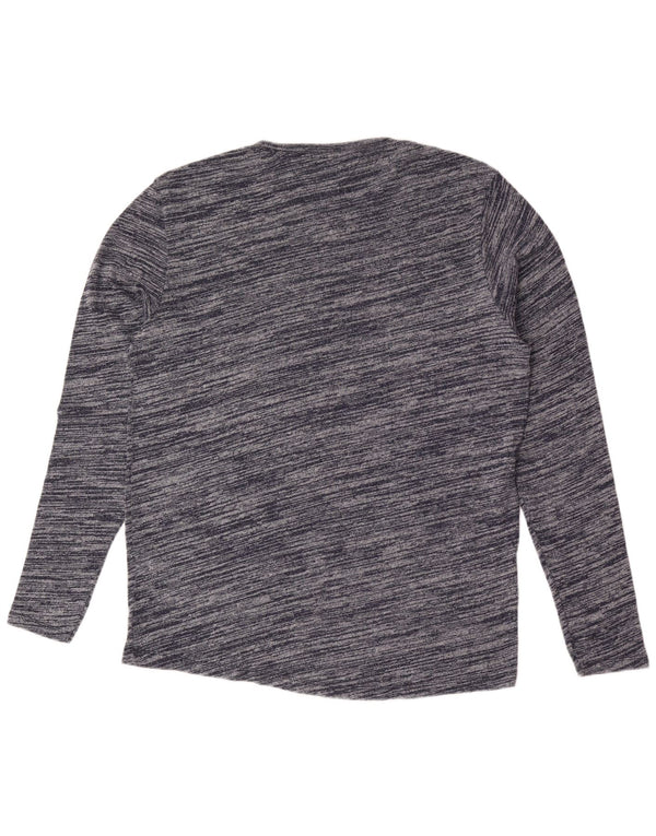 Tommy Hilfiger Uomo Slim Fit Top manica lunga 2XL Cotone screziato blu navy