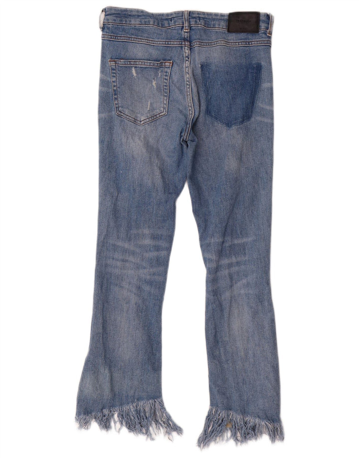 ZARA Womens Distressed Bootcut Jeans EU 36 XS W26 L26 Blue Cotton