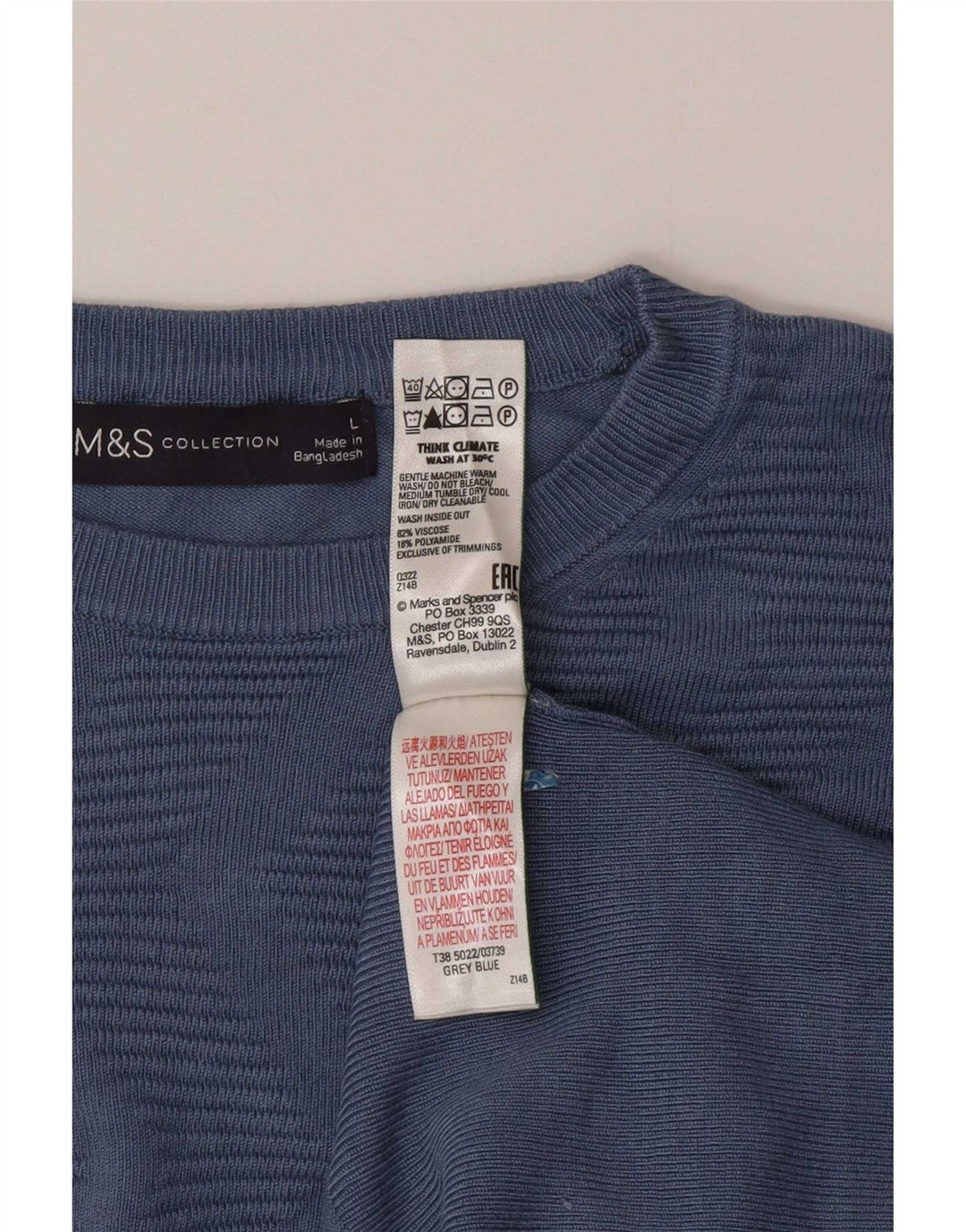 Maglione maglione girocollo da donna Marks & Spencer UK 16 grande blu