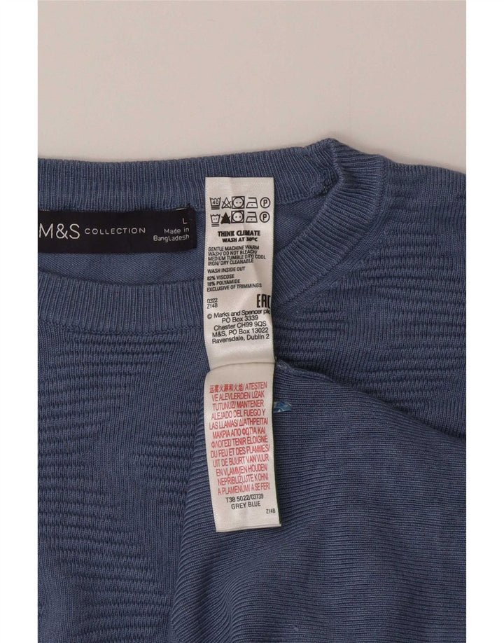 Maglione maglione girocollo da donna Marks & Spencer UK 16 grande blu