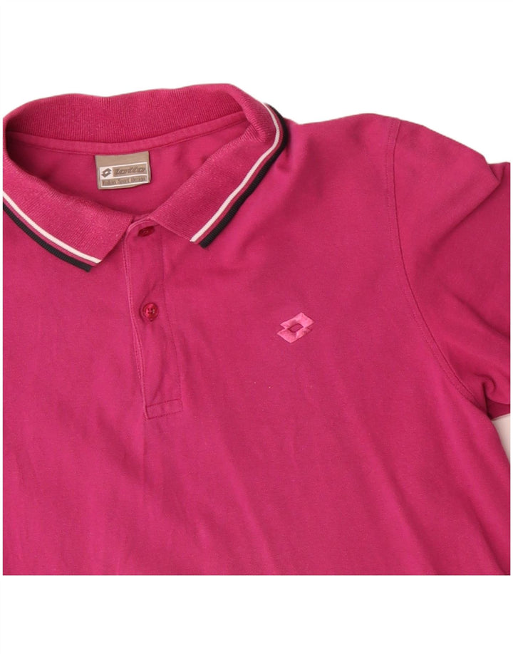 Polo da uomo LOTTO in cotone rosa medio