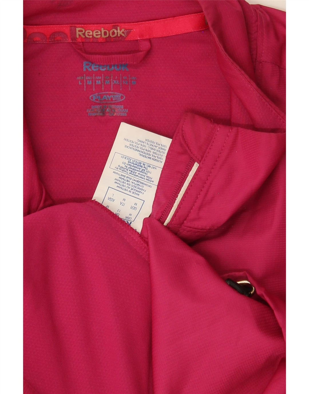 REEBOK Womens Oversized Tracksuit Top Jacket UK 12 Medium  Pink Polyester Vintage Reebok and Second-Hand Reebok from Messina Hembry 