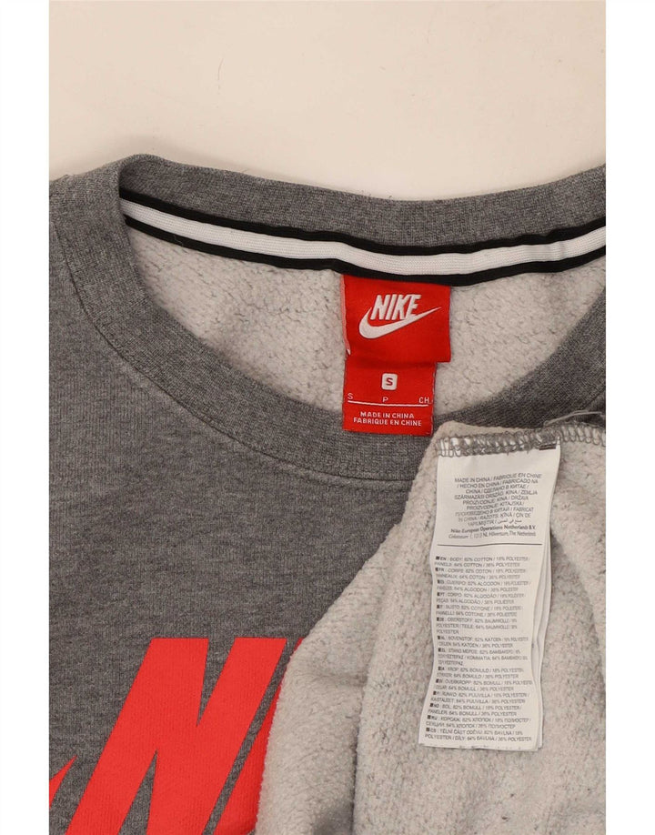 Felpa con grafica Nike da uomo, piccola, in cotone color block grigio