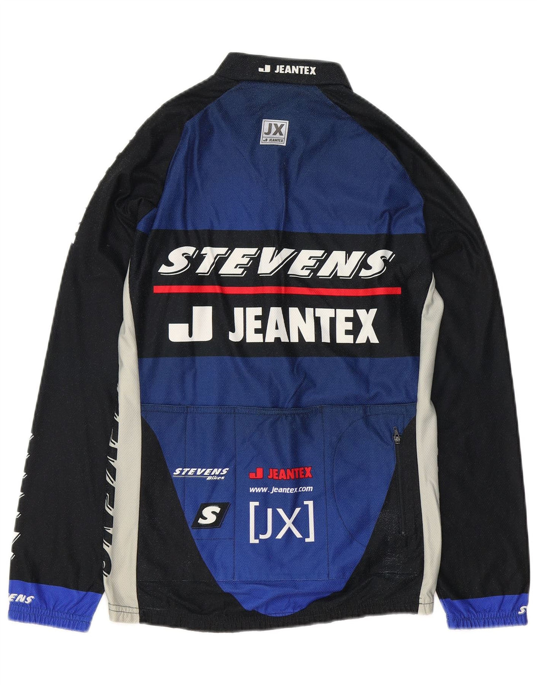 J JEANTEX Mens Graphic Pullover Tracksuit Top Small Blue Colourblock