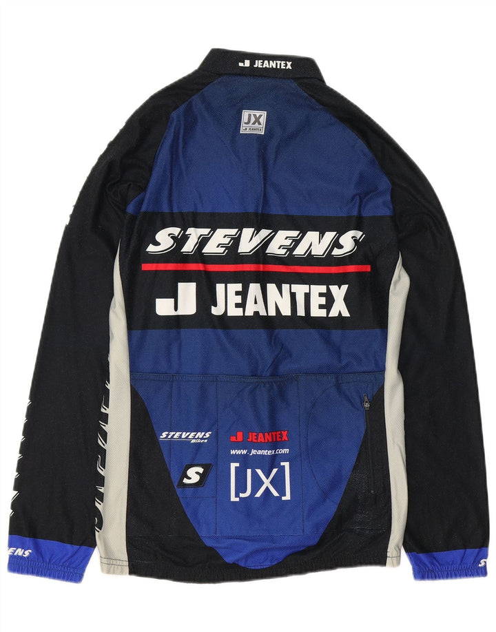 J JEANTEX Mens Graphic Pullover Tracksuit Top Small Blue Colourblock