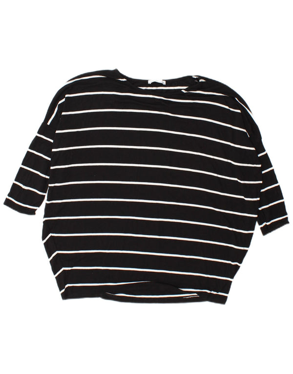 Top Zara da donna oversize a maniche lunghe UK 10 piccolo in viscosa a righe nere