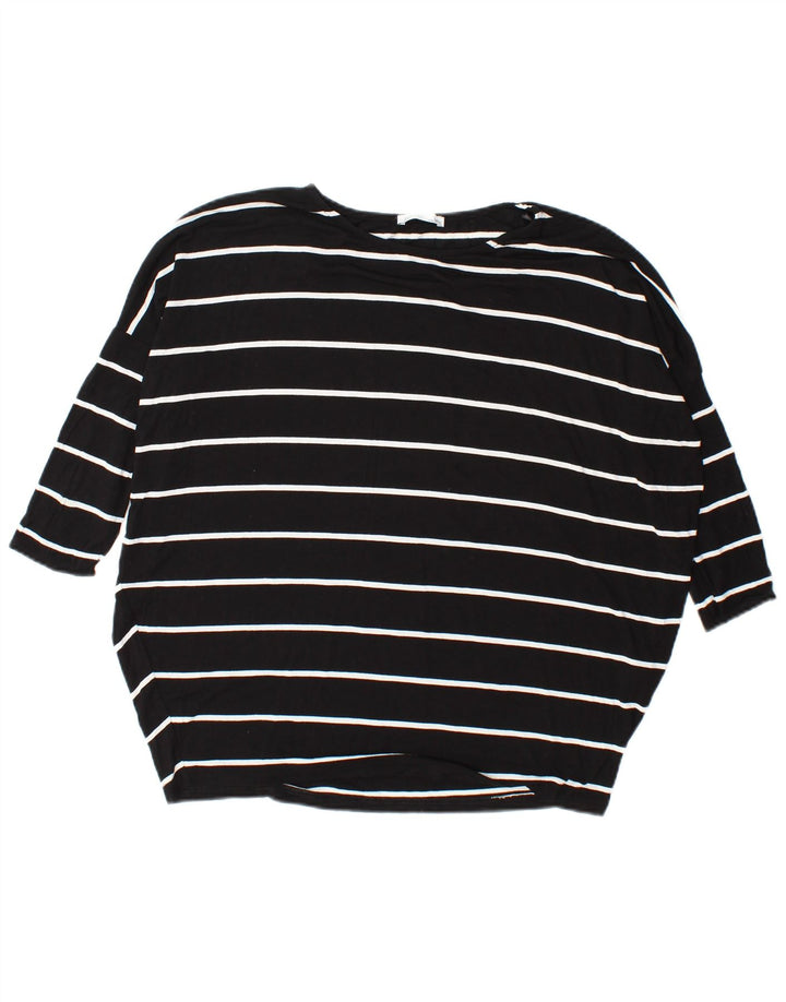 Top Zara da donna oversize a maniche lunghe UK 10 piccolo in viscosa a righe nere
