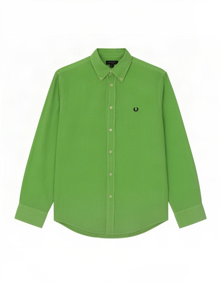 Camicia da uomo Fred Perry grande in lino verde