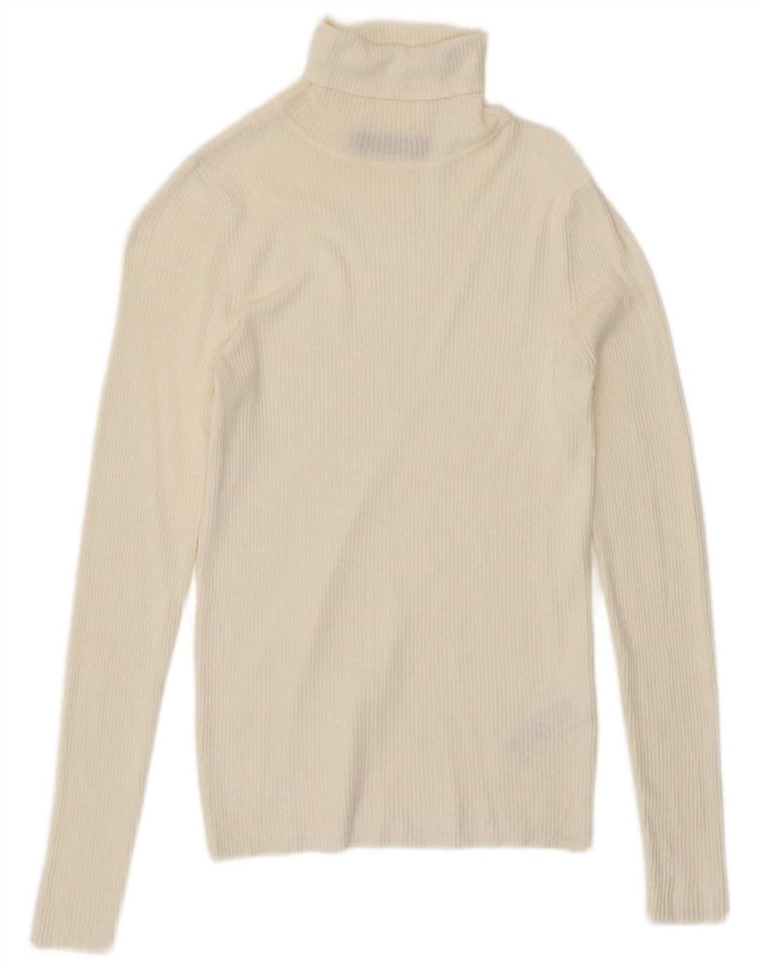 Marks & Spencer Top da donna a maniche lunghe UK 10 Small Off White Viscosa